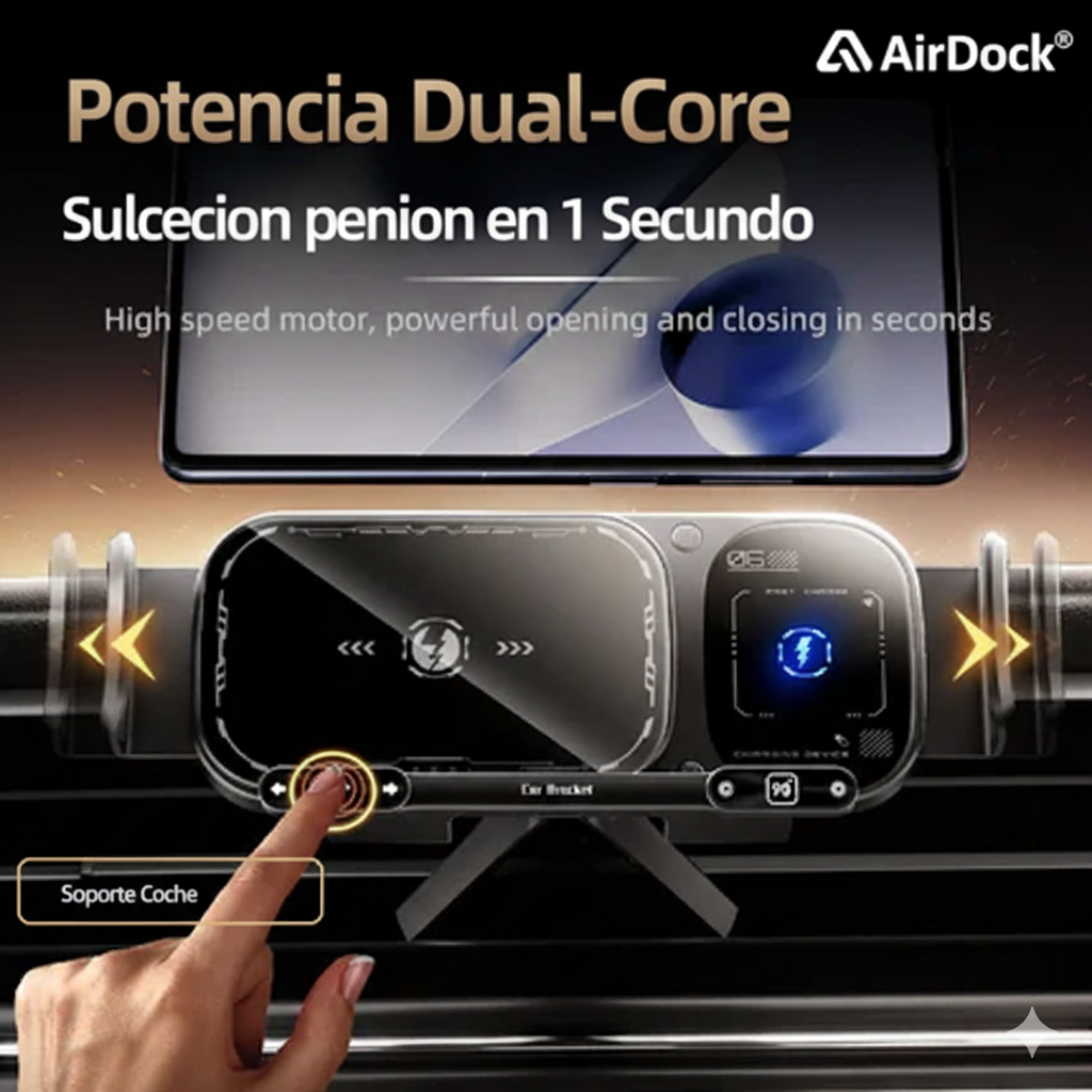 AirDock® Soporte Vehicular [Carga rápida y sujeción inteligente]